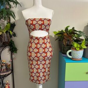 a'gaci Geometric Strapless Dress